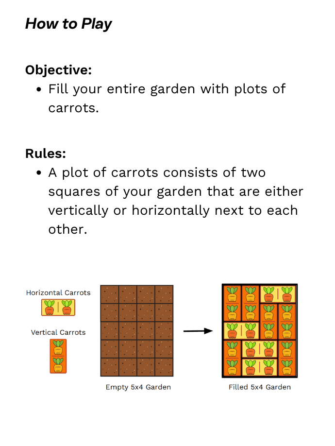 Objective: Fill your entire garden with plots of carrots.