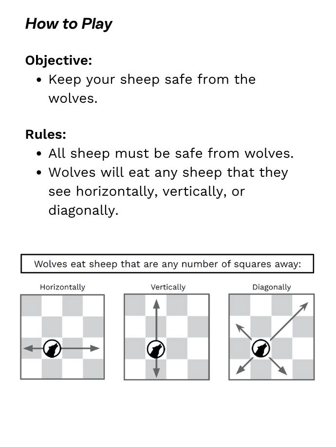 Objective: Keep your sheep safe from the wolves.